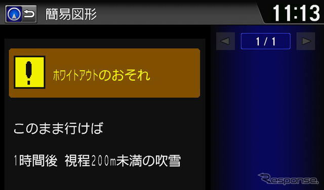 車載インターナビ通知画面イメージ