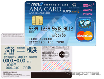 「TOKYU×ANA CARD」のイメージ。PASMO機能も搭載される。