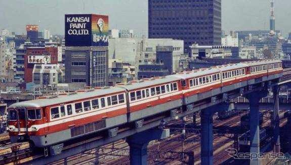 1969年から1991年まで運用されていた500形。モノレールの車両としては世界で初めて2軸ボギー台車を採用した。