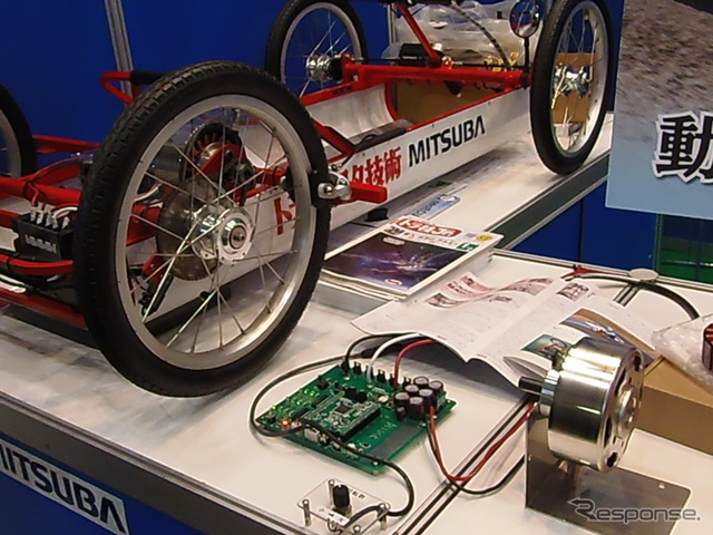 入門用エコラン競技に使われるモータ・ドライブキット。PWM(pulse width modulation)制御で駆動させる