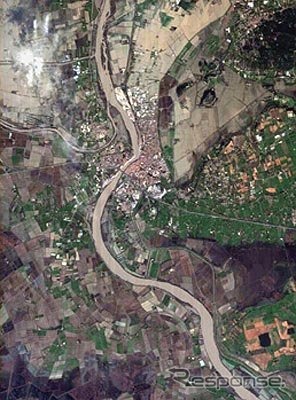 PROBA衛星が2003年に撮影したフランスでの洪水の様子