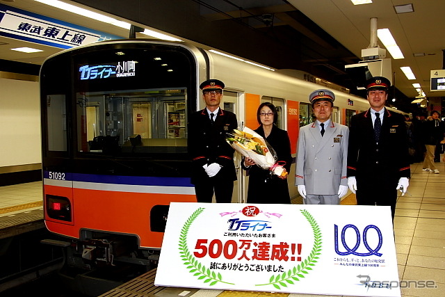 東武東上線「TJライナー」利用者500万人超え　1月22日に池袋駅でイベントが行なわれた