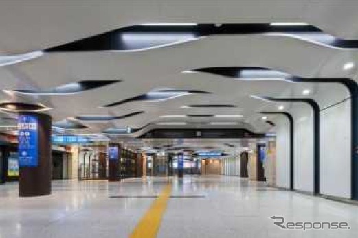 阪神三宮駅が環境省の「第4回省エネ・照明デザインアワード」で優秀事例に選出。写真は同駅西改札内コンコース