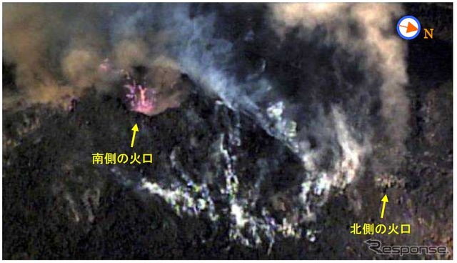 活発に活動する火口（1月20日撮影）