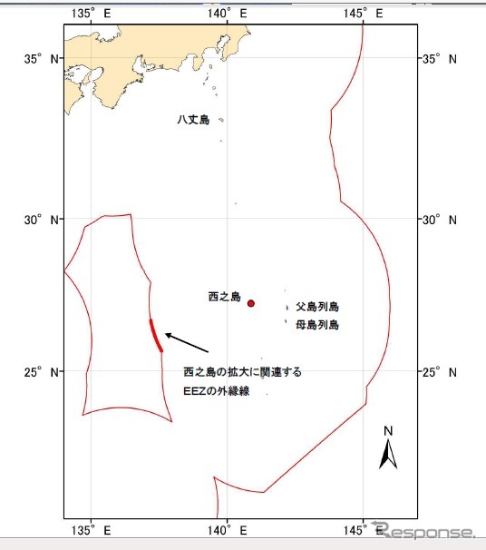 西之島周辺のEEZ外縁