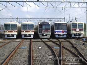 2012年の「電車基地見学・展示会」の様子。2013年は10月に開催される予定だったが台風の影響で延期され、今年3月に開催されることになった。