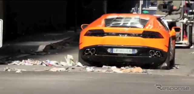 ランボルギーニ ウラカンのCM撮影現場のスクープ映像