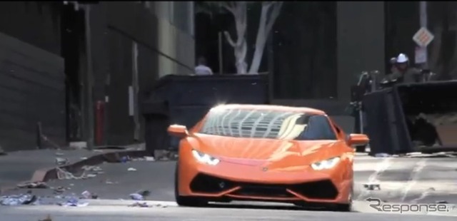 ランボルギーニ ウラカンのCM撮影現場のスクープ映像