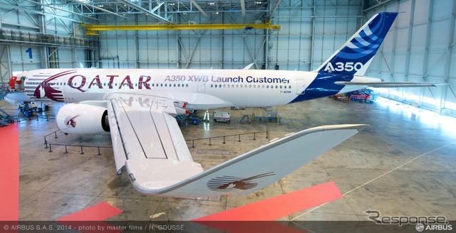 特別にカタール航空の塗装が施されたA350 XWB（MSN4)