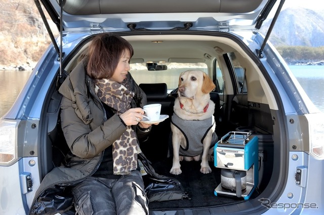 アウトランダーPHEVと愛犬の旅…白銀の富士五湖周辺で発揮する実力