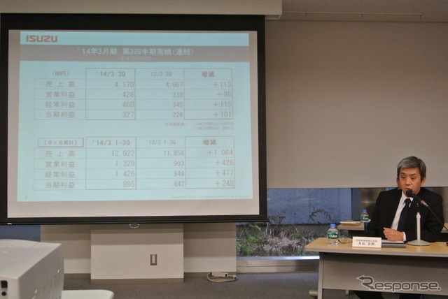 いすゞ自動車決算会見