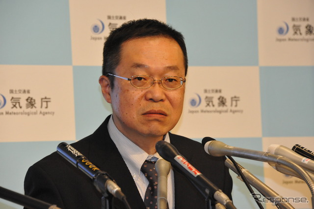 記録的な大雪の可能性に警戒を呼びかける予報部・内田裕之主任予報官（7日・気象庁）