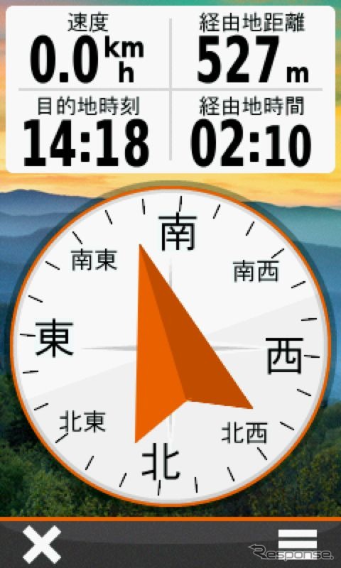 電子コンパスは3軸タイプなので本体を水平にしなくても使える。