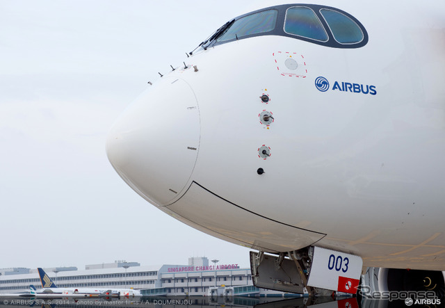 シンガポール・チェンギ国際空港に到着したA350 XWB(MSN3)