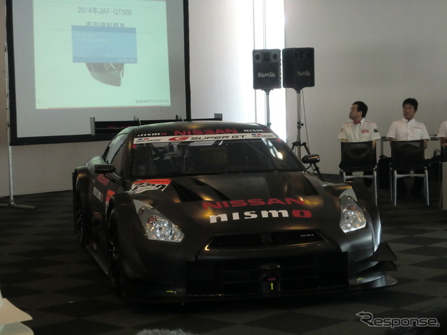 2013年8月、鈴鹿1000kmのレースウイークにお披露目された、2014年型GT500仕様GT-R。