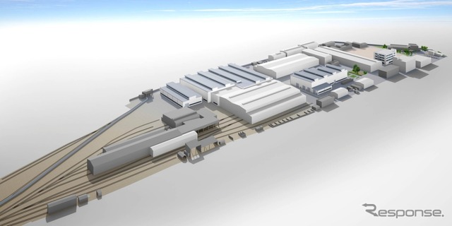 改修後の名古屋工場のイメージ。耐震化工事のほか全般・重要部検査で使用している設備の更新なども行う。