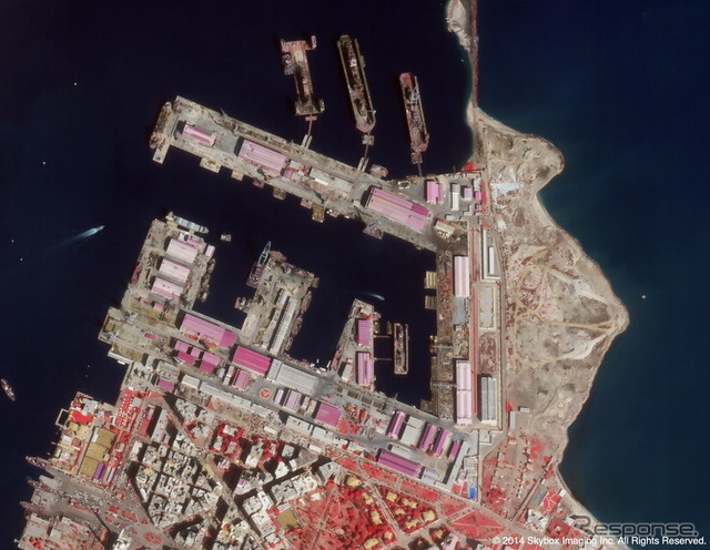 SkySat-1が2014年2月14日に撮影したエジプト・ポートフアードの港