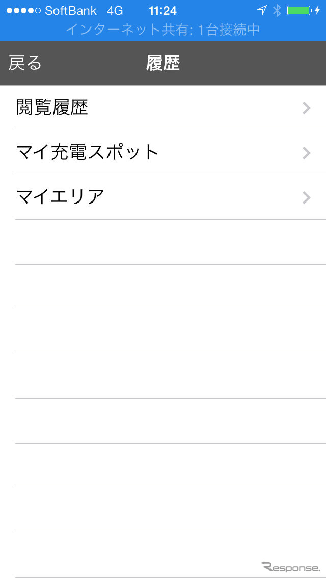 閲覧履歴やマイ充電スポットを確認できる