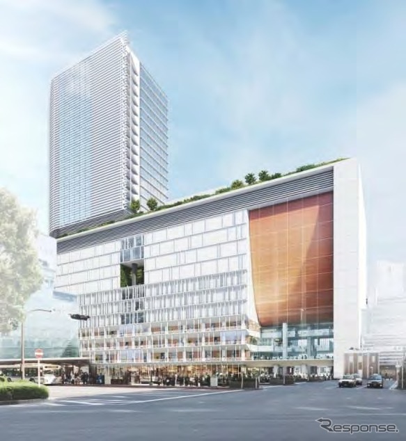 横浜駅西口駅ビル駅前棟のイメージ。2020年のオープンを目指す。
