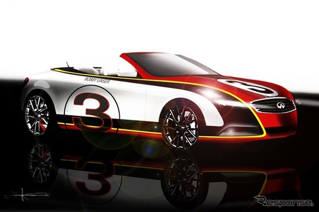 インフィニティQ60コンバーチブルのワンオフモデルの予告スケッチ