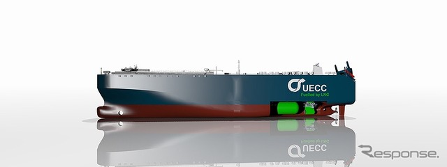 二元燃料エンジンを採用した自動車運搬船(イメージ)
