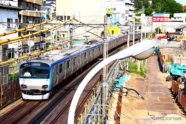 相鉄・JR直通線の工事がすすむ西谷駅の横浜方。
