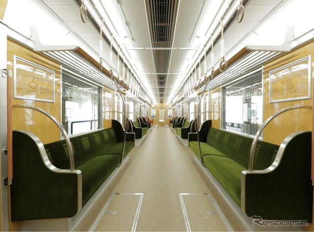 「POLESTARII」の車内。通勤車両では初めて調色・調光が可能なLED照明を導入する。