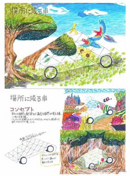 ダビンチ賞作品名「場所に成る車」谷口 結香さん(女子美術大学付属中学校2年)