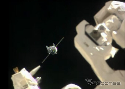 ISSに接近するソユーズTMA-12M宇宙船（38S）（出典：JAXA／NASA）
