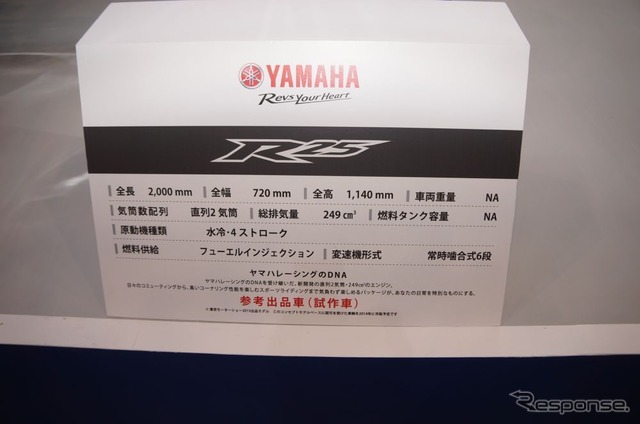 【東京モーターサイクルショー14】ヤマハ 250ccの新型スポーツ車を年内発売…毎日乗れるスーパーバイク