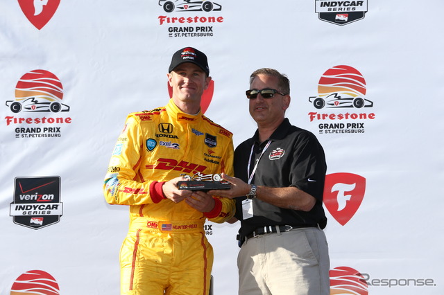 ホンダ勢最上位となる2位でゴールしたハンターレイ。写真:INDYCAR