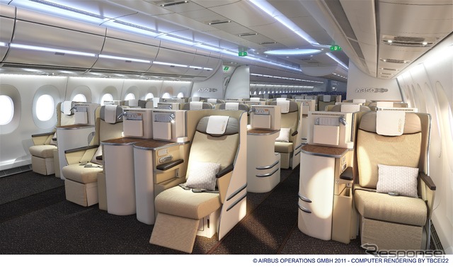 A350 XWBのビジネスクラス(昼間)
