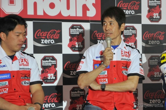 Legend of ヨシムラスズキシェルアドバンスレーシングチームとして今年の8耐に参戦する津田拓也選手(左)と辻本聡選手