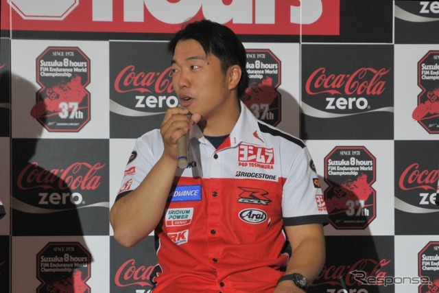 昨年の8耐で2位に入った津田拓也選手。今年もヨシムラスズキから全日本ロードレース選手権に参戦し、8耐ではジョシュ・ウォーターズとコンビを組む