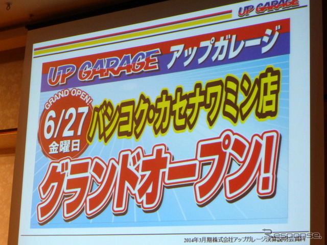 タイ・バンコク郊外にオープンする アップガレージ カセナワミン店