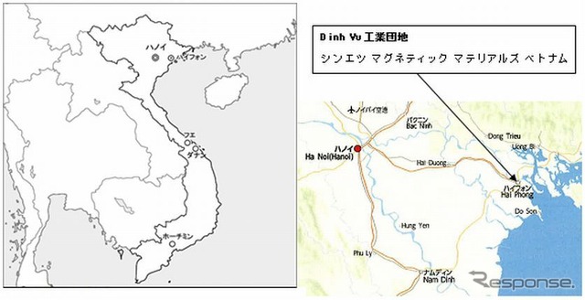 シンエツ マグネティック マテリアルズ ベトナムの位置