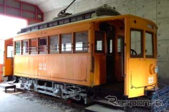 元名古屋電気鉄道1号の「木製電車22号」。札幌市内で保存されていたが、6月28日から愛知県犬山市の明治村で約6年間展示する。