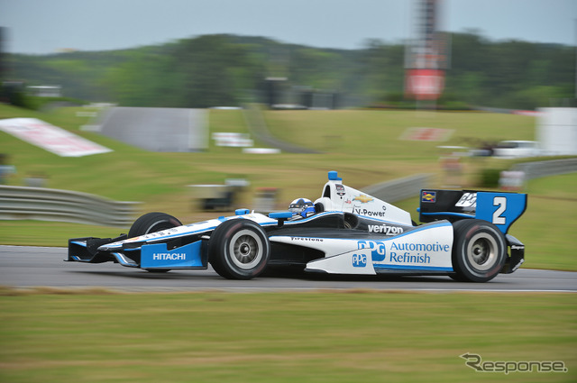 序盤、いい走りを見せた元F1&NASCARのモントーヤ。最終結果は21位。写真:INDYCAR