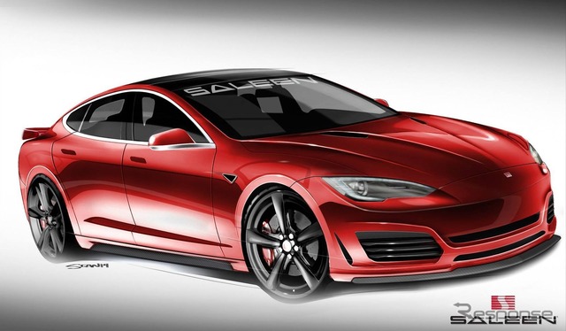 サリーン・テスラ モデルSの予告スケッチ