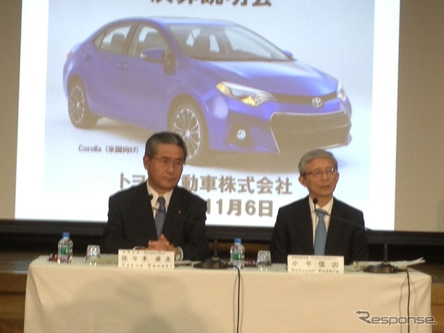 トヨタ自動車・小平信因副社長(右)