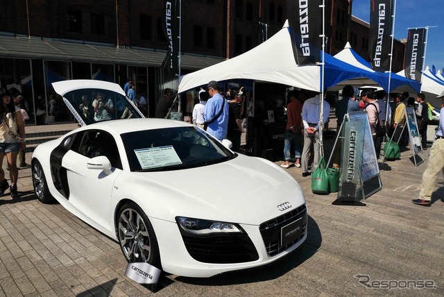 カーナビやタイヤなどのカー用品メーカーも出展。写真はパイオニア