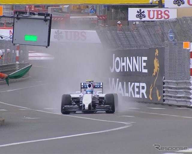 濡れた路面での最初の走行を行ったウイリアムズのバルテッリ・ボッタス