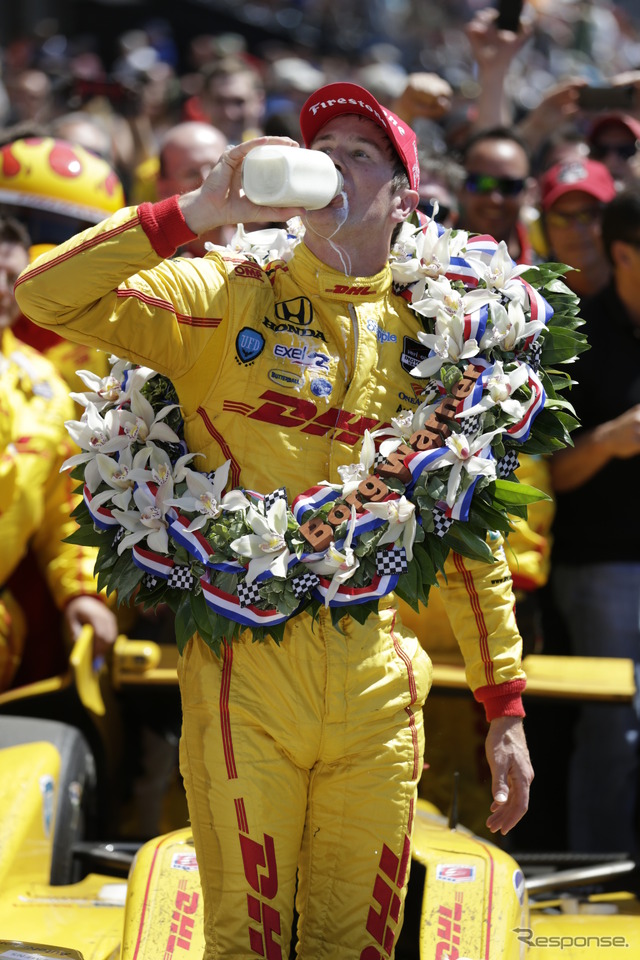 インディ500レースに勝利したライアン・ハンター=レイ