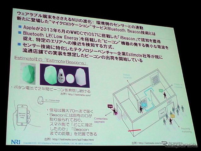 野村総合研究所(NRI)主催の「ITロードマップセミナー SPRING 2014」(ウェアラブルコンピューティング時代の幕開け」)
