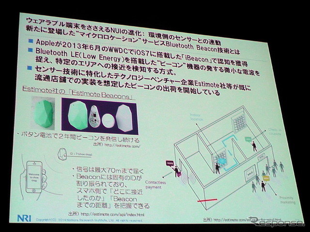 野村総合研究所（NRI）主催の「ITロードマップセミナー SPRING 2014」（ウェアラブルコンピューティング時代の幕開け」）