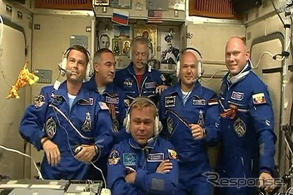 ISSに到着した第40次・第41次長期滞在クルー（出典：JAXA／NASA）