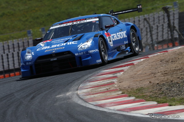 GT500の前戦優勝車#12 GT-Rは予選4位。<撮影:益田和久>