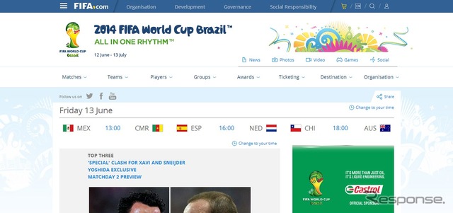 国際サッカー連盟公式ウェブサイト