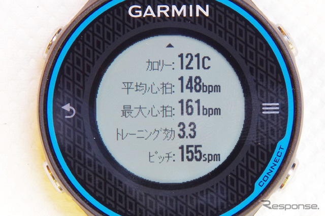 走行データは本体に保存され、簡易的ながらいつでも確認できる。