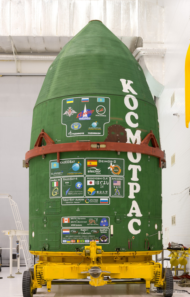 ドニエプルロケット、打ち上げ前のフェアリング部